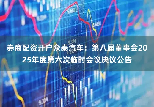 券商配资开户众泰汽车：第八届董事会2025年度第六次临时会议决议公告